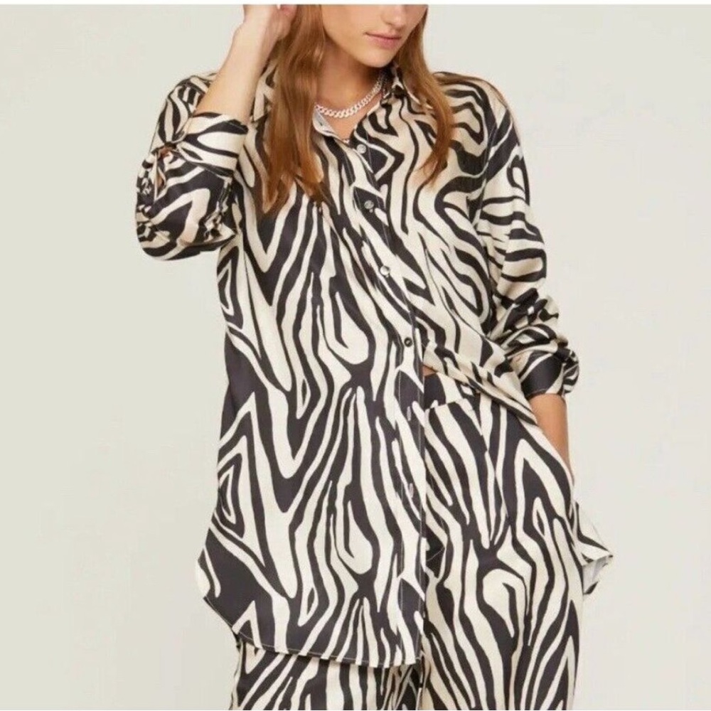Ronny Kobo Collection Zebra Print Blouse